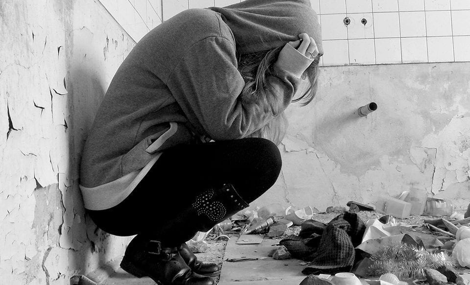 broken person addicted