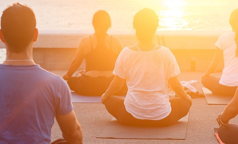 people doing yoga