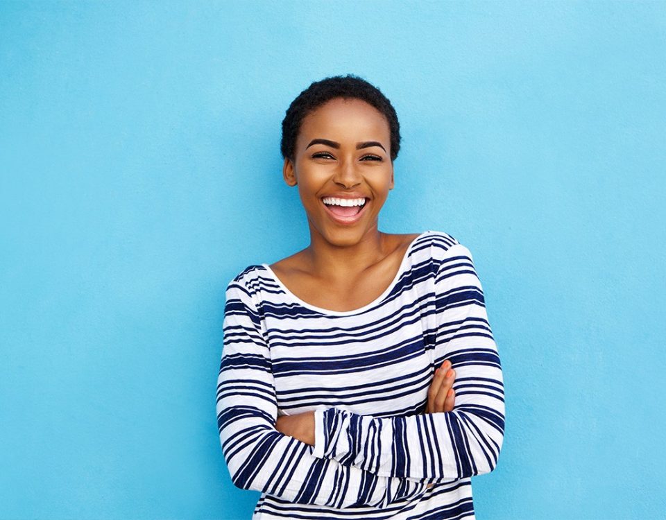 woman laughing