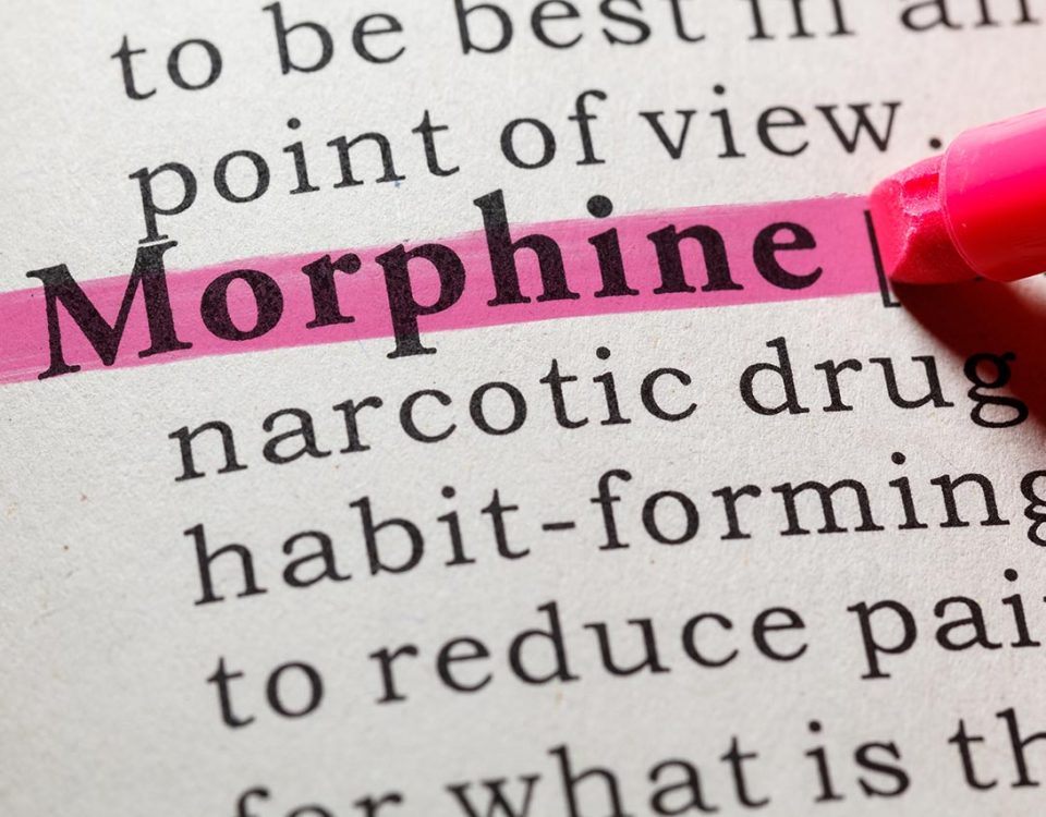 morphine highlighted in book